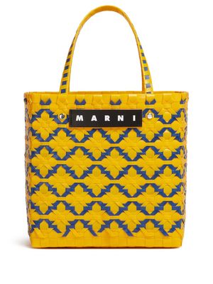 Marni Market Basket woven tote bag - Yellow