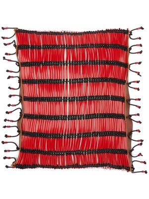 Marni Market bead-embellished striped cushion - Red