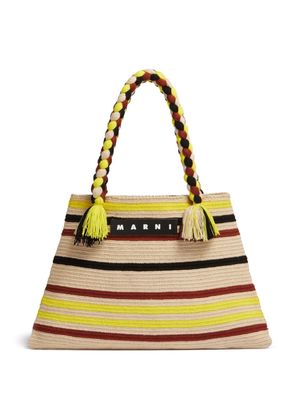 Marni Market Circus knitted tote bag - Neutrals