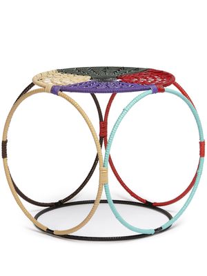 Marni Market colour-block interwoven stool-table - Multicolour