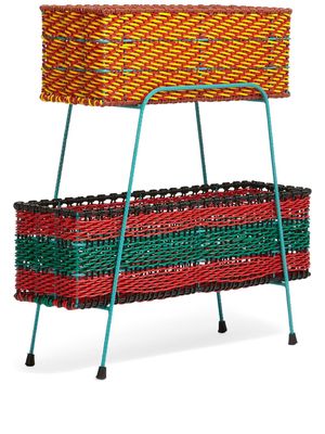 Marni Market colour-block woven fruit basket - Green