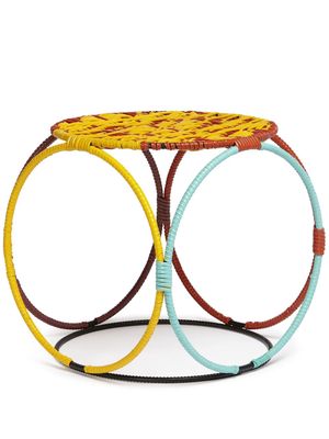 Marni Market geometric-pattern interwoven stool-table - Yellow