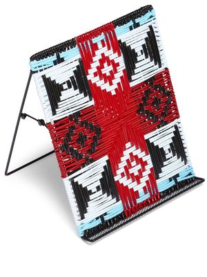 Marni Market geometric-pattern woven iPad stand - Red