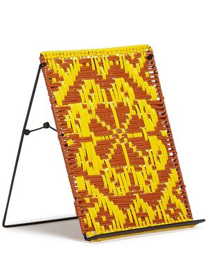 Marni Market geometric-pattern woven iPad stand - Yellow