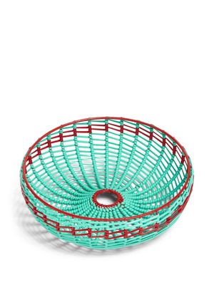 Marni Market small interwoven two-tone basket - Green