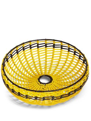 Marni Market small two-tone beaded basket - Yellow