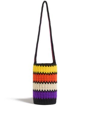 Marni Market striped crochet-knit bottle holder - Red
