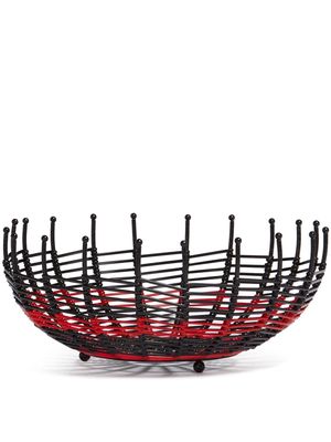 Marni Market striped woven cable fruit basket - Red