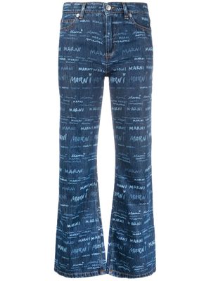 Marni Mega Marni-print straight-leg jeans - Blue