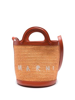 Marni mini Tropicalia bucket bag - Brown