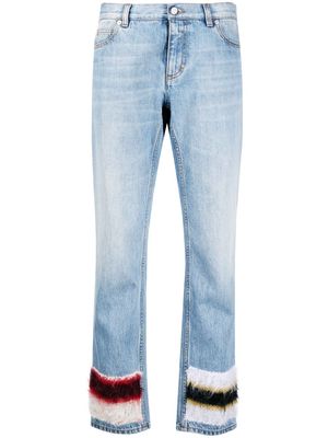 Marni mohair-patch straight-leg jeans - Blue