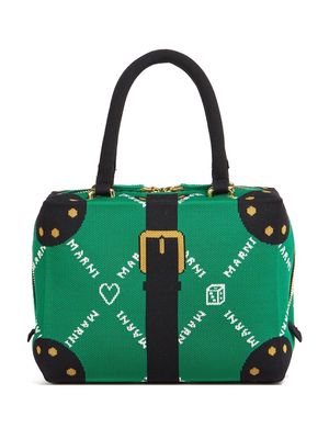 Marni monogram buckle-print bag - Green