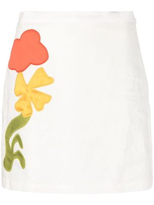 Marni motif-embroidered skirt - Neutrals