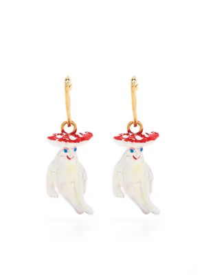 Marni mushroom pendant earrings - White