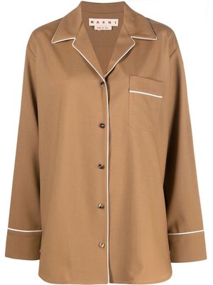 Marni notched collar shirt - Brown