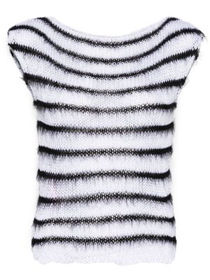 Marni open-knit striped top - White