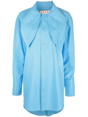 Marni oversized collar pinstriped shirt - Blue