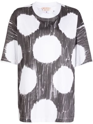 Marni painterly polka dot-print cotton T-shirt - Grey