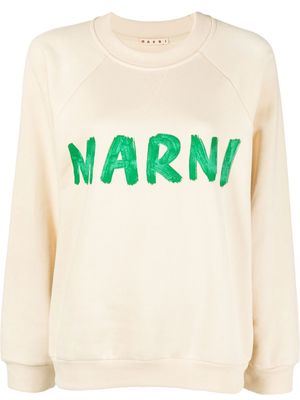 Marni painterly-print branded sweatshirt - Neutrals