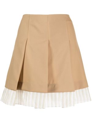 Marni panelled pleated miniskirt - Brown