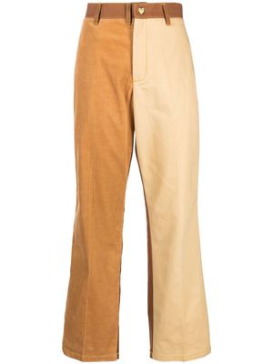 Marni panelled straight-leg trousers - Brown