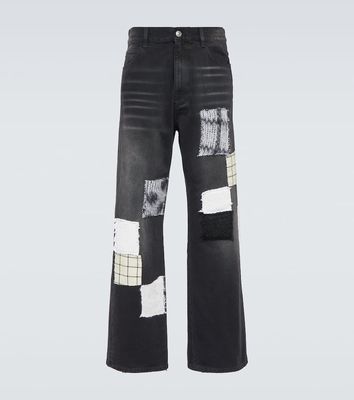 Marni Patch-appliqué wide-leg jeans