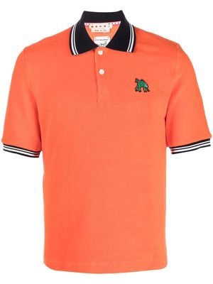 Marni patch-detail jersey polo shirt - Orange
