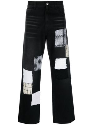 Marni patch-detail straight-leg jeans - Black