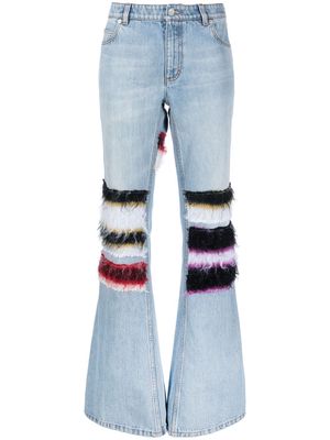 Marni patch-embellished bootcut jeans - Blue