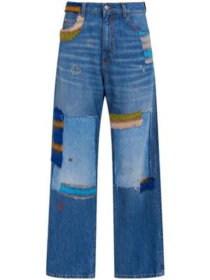 Marni patchwork straight-leg jeans - Blue