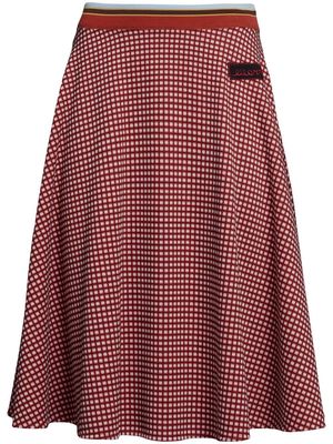 Marni patterned-jacquard midi skirt - Red