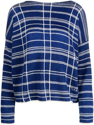 Marni patterned-jacquard wool blend jumper - Blue