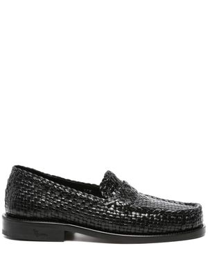 Marni penny-slot interwoven leather loafers - Black