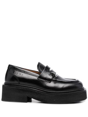 Marni piercing-detail leather loafers - Black