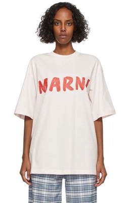 Marni Pink Lettering Logo T-Shirt