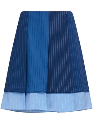 Marni pinstripe-pattern virgin-wool miniskirt - Blue