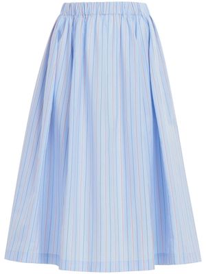 Marni pinstriped A-line midi skirt - Blue
