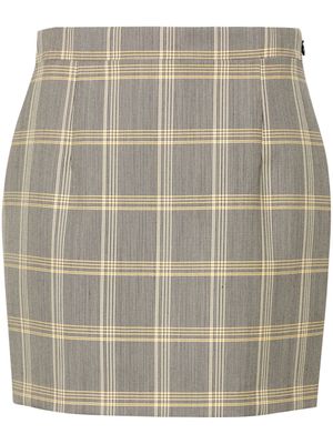 Marni plaid-check fitted miniskirt - Grey
