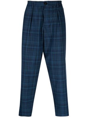Marni plaid-check print trousers - Blue