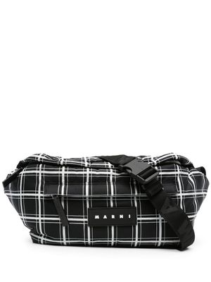 Marni plaid-check zip-up crossbody bag - Black