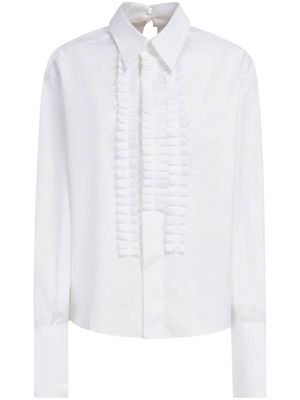 Marni pleat-detail cotton shirt - White