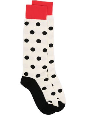 Marni polka-dot cotton-blend socks - White