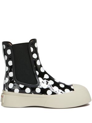 Marni polka-dot leather boots - Black