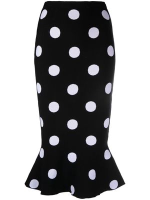 Marni polka-dot pattern midi skirt - Black