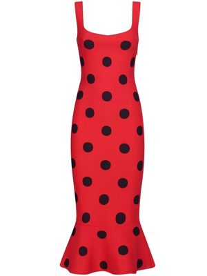 Marni polka dot-print midi dress - Red