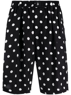 Marni polka dot-print pleated bermuda shorts - Black