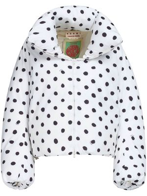 Marni polka-dot quilted jacket - White