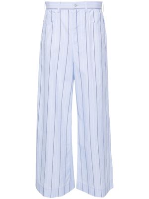 Marni poplin striped wide trousers - Blue