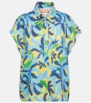Marni Printed linen-blend shirt