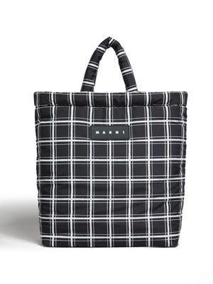 Marni Puff checked tote bag - Black